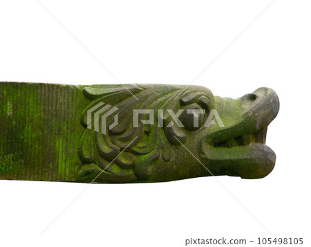 medieval stone drain pipe, isolated on white 105498105