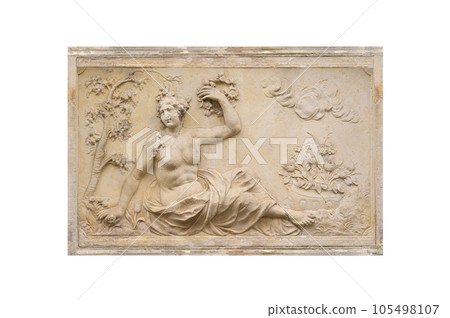 vintage medieval tiles for house cladding isolated on white background 105498107