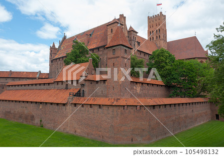 Castle of the Teutonic Knights Order in Malbork, Poland, is the largest castle in the world. Malbork Poland. Castle of the Teutonic Knights Order in Malbork, Poland, is the largest castle in the world. Malbork Poland. 105498132