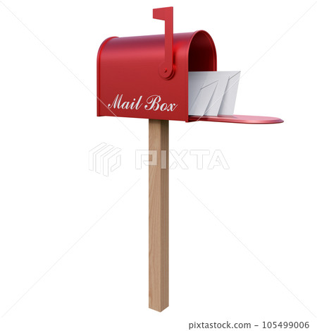 Letters in an open mailbox stock illustration. Illustration of