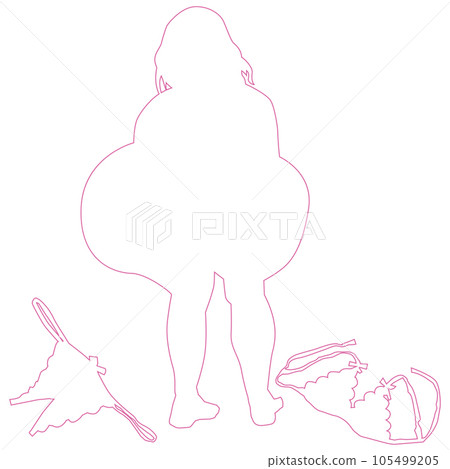 Line drawing material vector of illustration of sexy underwear and female pose silhouette Line drawing material vector of illustration of sexy underwear and female pose silhouette 105499205