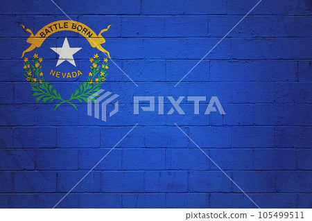 Flag of Nevada painted on a wall Flag of Nevada painted on a wall 105499511