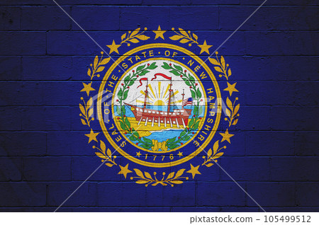 Flag of New Hampshire painted on a wall Flag of New Hampshire painted on a wall 105499512