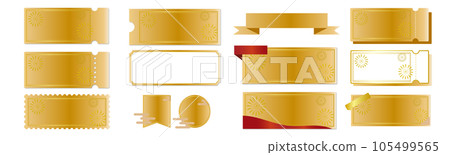 Luxury gold gradation coupon vector icon design set Luxury gold gradation coupon vector icon design set 105499565