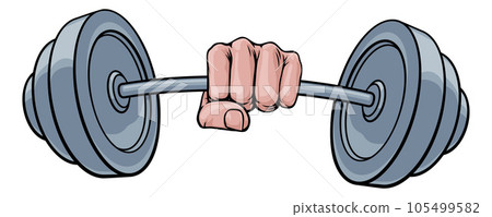 Weight Lifting Fist Hand Holding Barbell Concept Weight Lifting Fist Hand Holding Barbell Concept 105499582