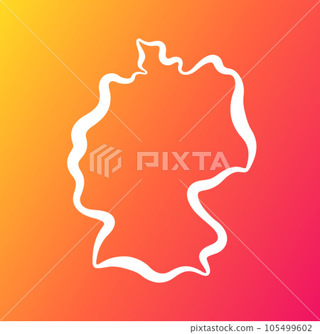 Germany - Outline Map on Gradient Background Germany - Outline Map on Gradient Background 105499602