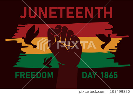 Juneteenth freedom day. Freedom or Emancipation day. Annual american holiday, celebrated in June 19. African American Liberation Day 105499820