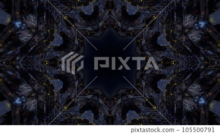 城市工廠基地設施宇宙未來機械科幻建築萬花筒3d插畫背景CG背景 105500791