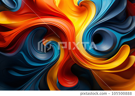Abstract 3D Colorful Swirl Liquid Wave Background 105500888