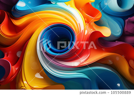 Abstract 3D Colorful Swirl Liquid Wave Background 105500889