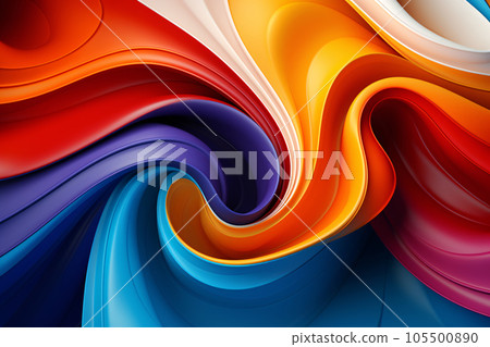 Abstract 3D Colorful Swirl Liquid Wave Background 105500890