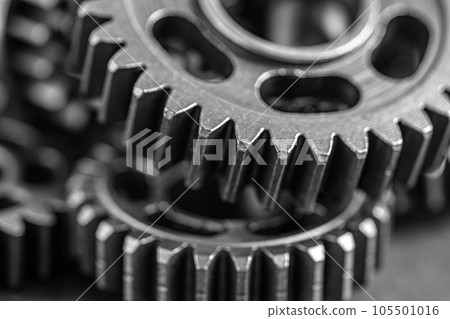 Gear and cogs wheels, clock mechanism, brass metal engine industrial. Gear and cogs wheels, clock mechanism, brass metal engine industrial. 105501016