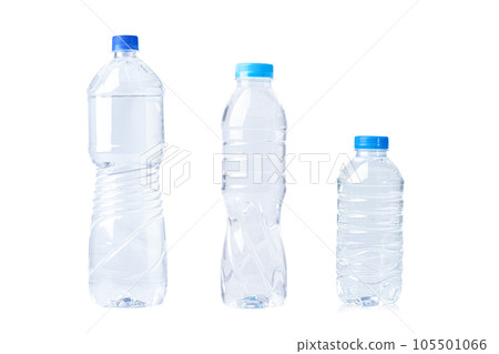 Plastic water bottle isolated on white background. 105501066