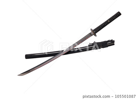 japan katana sword on white background. japan katana sword on white background. 105501087