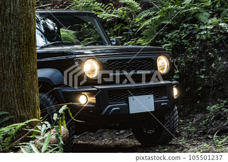 Jimny going down the mountain road Jimny going down the mountain road 105501237