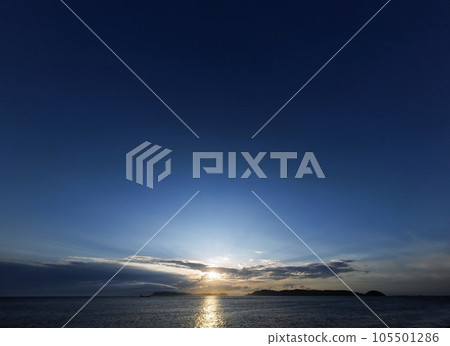 Summer evening sky with various clouds / super wide angle / sky mainly / 230723pm 105501286