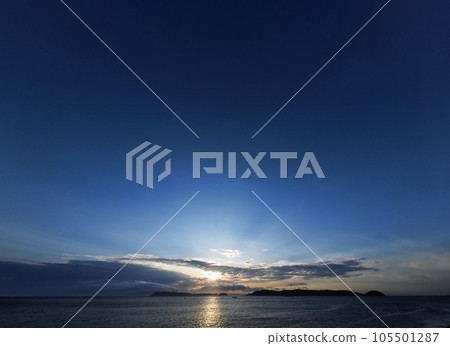 Summer evening sky with various clouds / super wide angle / sky mainly / 230723pm 105501287