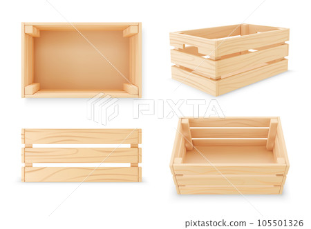 3d wooden box. 105501326