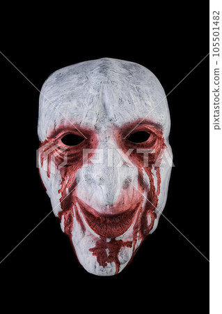 Creepy bloody head isolated on black background with clipping path Creepy bloody head isolated on black background with clipping path 105501482