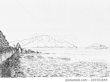 Sea of Japan scenery with protruding rocks Sea of Japan scenery with protruding rocks 105501644