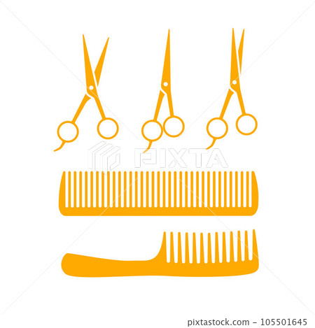 Hair salon with scissors and comb Hair salon with scissors and comb 105501645