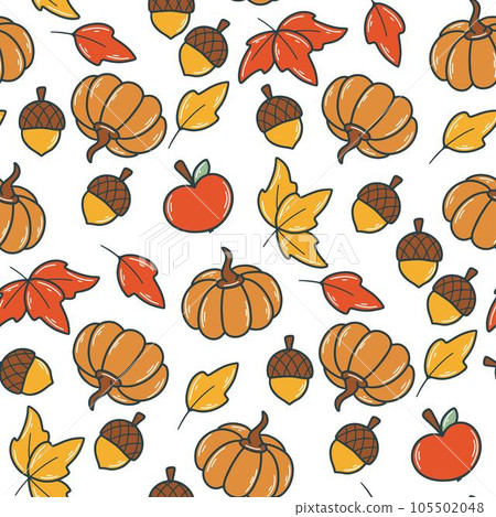 Autumn natural seamless pattern vector illustration 105502048