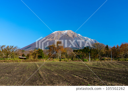 [Japan's 100 Famous Mountains] Mt. Daisen in winter as seen from Soeya 5, Hoki-cho, Saihaku-gun, Tottori Prefecture 105502262