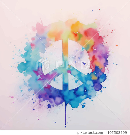 Watercolor Peace Sign_01_2 Watercolor Peace Sign_01_2 105502399