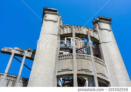 Hiroshima Atomic Bomb Dome Close-up Hiroshima Atomic Bomb Dome Close-up 105502559