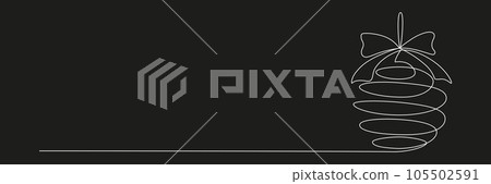2024 continuous single line sign. Vector stock illustration isolated on black chalkboard background for design template new year banner, flyer, greeting card. Editable stroke. EPS10 105502591