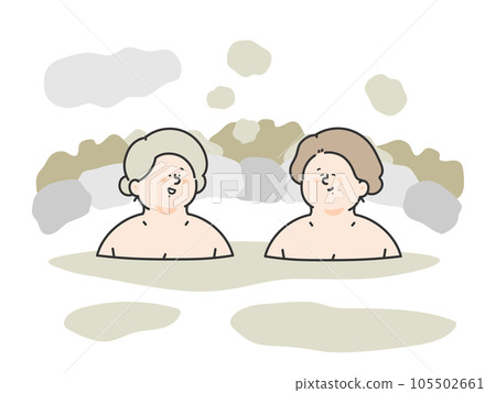 一個女人享受溫泉的插圖 一個女人享受溫泉的插圖 105502661