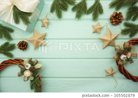 Christmas card. Space for text. Mockup. The concept of preparing for the Christmas holiday. Christmas card. Space for text. Mockup. The concept of preparing for the Christmas holiday. 105502879