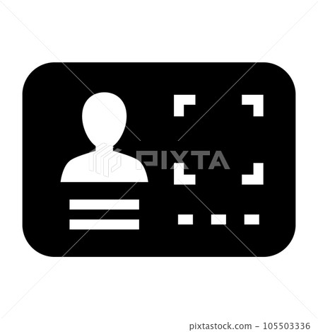 Filled style icon representing biometrics, identity 105503336
