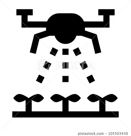 代表無人機、澆水和農藥噴灑的填充風格圖標 代表無人機、澆水和農藥噴灑的填充風格圖標 105503438