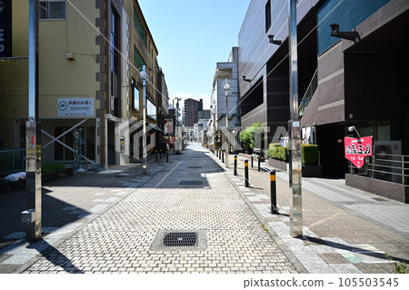 Gotemba station and steam locomotive in sunny weather Gotemba station and steam locomotive in sunny weather 105503545