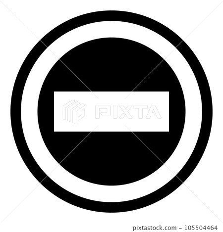 代表交通標誌的填充樣式圖標，禁止車輛進入，單向 105504464