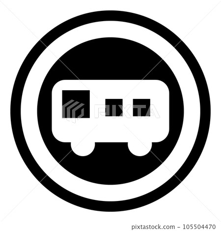 代表交通標誌、僅公共汽車和公共汽車的填充樣式圖標 代表交通標誌、僅公共汽車和公共汽車的填充樣式圖標 105504470