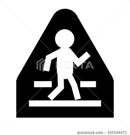 代表交通標誌、人行橫道的填充樣式圖標 105504471