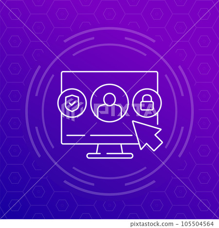 account security icon, line vector account security icon, line vector 105504564