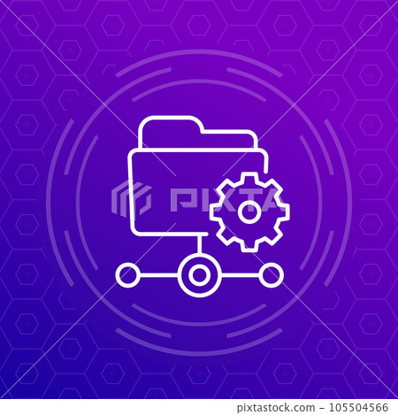 active directory line icon with a folder, vector 105504566