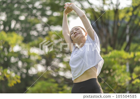 Women stretching Women stretching 105504585