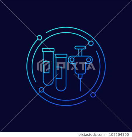 biopsy procedure icon, linear design 105504590