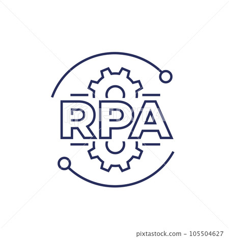 RPA line icon, robotic process automation RPA line icon, robotic process automation 105504627