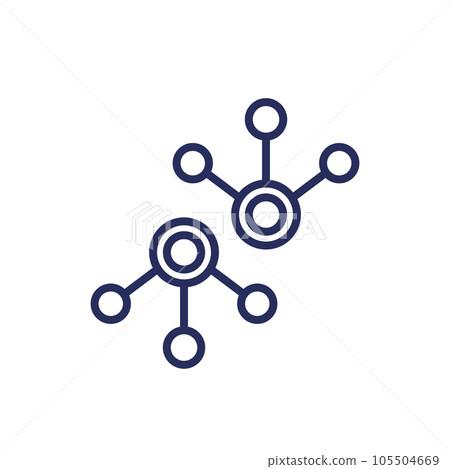 nodes line icon on white nodes line icon on white 105504669