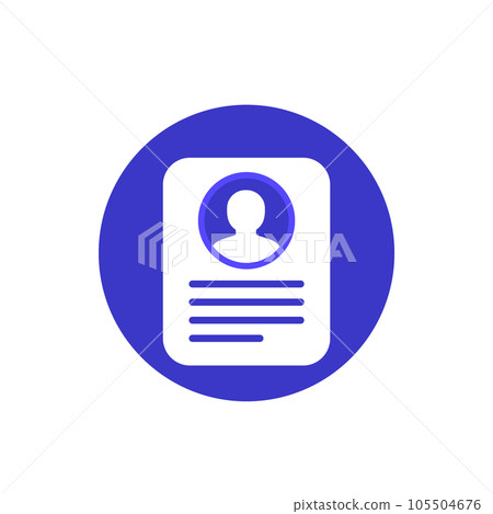 account info, profile card, personal data icon account info, profile card, personal data icon 105504676