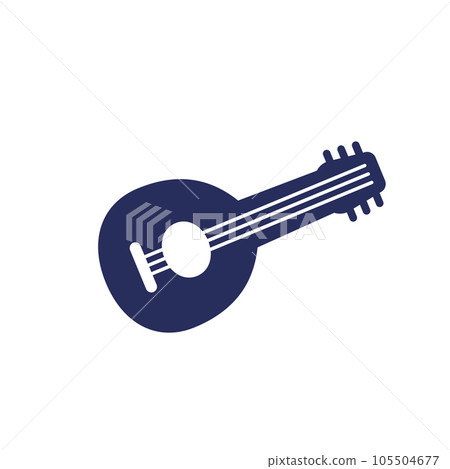 lute icon on white, vector lute icon on white, vector 105504677