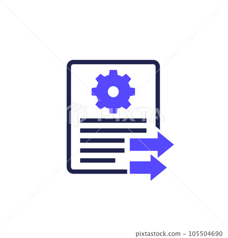 export technical data icon, report vector export technical data icon, report vector 105504690