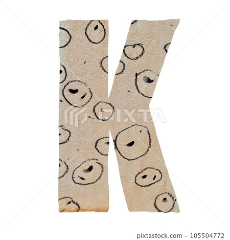 Capital letter K cut out paper alphabet 105504772