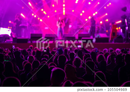 Blurred stage during live concert Blurred stage during live concert 105504989