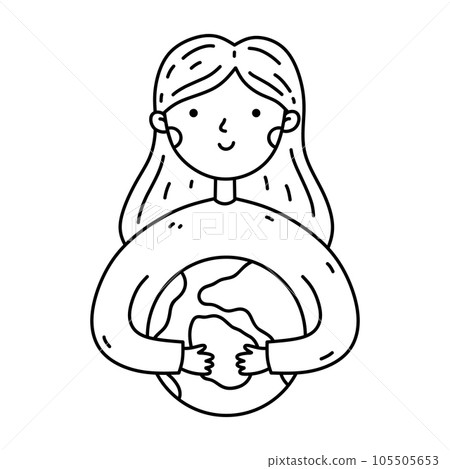 The girl holds the planet Earth in her hands The girl holds the planet Earth in her hands 105505653